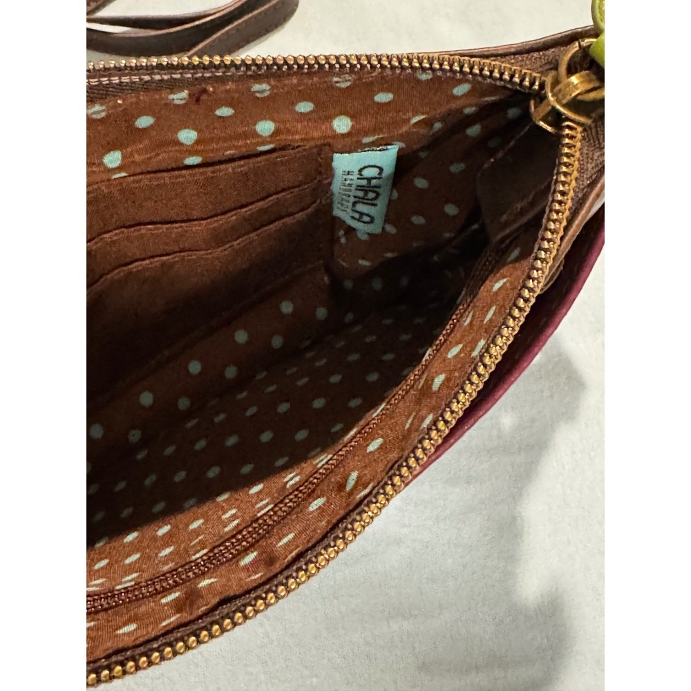 Chala Plum Purple Floral Applique Crossbody Bag Vegan Leather Small Messenger - Picture 9 of 10
